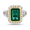 Image 1 : 2.87 ctw Emerald and 0.96 ctw Diamond Platinum Ring