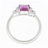 Image 8 : NEW Platinum 2.76 ctw GIA Emerald Step Cut Pink Sapphire & Diamond Engagement Ri
