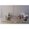 Image 1 : (2) Orville Redenbacher Disney Containers, (2) Champagne Glasses, Misc.