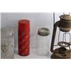 Image 2 : Thermos Cup, Aladdin Lunch Box, Vintage Kerosene Lantern - Needs Repair and Pickling Jar