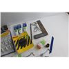 Image 2 : Calculator, Ruler, Adhesive Rolls, Magnetic Stud Finder, Brass Padlock, Fuel Cap and Misc.
