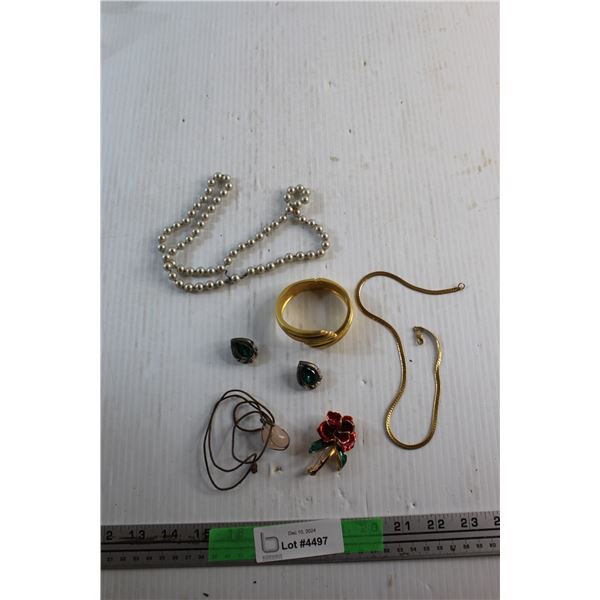 Pearls, Necklaces, Bracelet, Earrings and Tie Pin