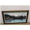 Image 1 : *Large Framed R Andreas/ 95 Mountain Lake Painting- 56.5'' x 33''