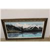 Image 2 : *Large Framed R Andreas/ 95 Mountain Lake Painting- 56.5'' x 33''