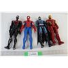 Image 1 : (4) Superhero Toys - Spiderman, Mile Morales, Batman, Ironman