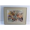 Image 2 : Framed Autumn Leaves Art Painting by S. Mills 14'' x 17''