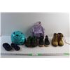 Image 1 : Kids Boots, Small Backpack and Bicycle Helmet