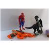 Image 2 : Nerd Gun, Tank Toy, Basketball, Spider Man and Dart Wader Toys, Christmas Sock and Misc.