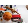 Image 6 : Nerd Gun, Tank Toy, Basketball, Spider Man and Dart Wader Toys, Christmas Sock and Misc.