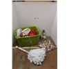 Image 1 : *Large Plastic Tote, Artificial Christmas Tree and Christmas Ornaments