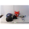 Image 1 : Kids Lot- (2) Child Helmet, Battery Powered Binoculars, Misc.