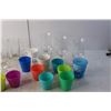 Image 2 : Dishes Lot- (9) Plastic Cups, (2) Mugs, (8) Glasses- As Is