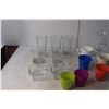 Image 3 : Dishes Lot- (9) Plastic Cups, (2) Mugs, (8) Glasses- As Is