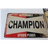 Image 2 : (2) Signs -Champion, Chevrolet - 8" x 12"