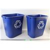 Image 1 : (2) Recycling Bins - 15"x 10" x 15"