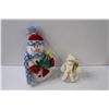 Image 2 : Christmas Ornaments: (2) Strings of Lights (working), Signs, Snowman, Santa Claus