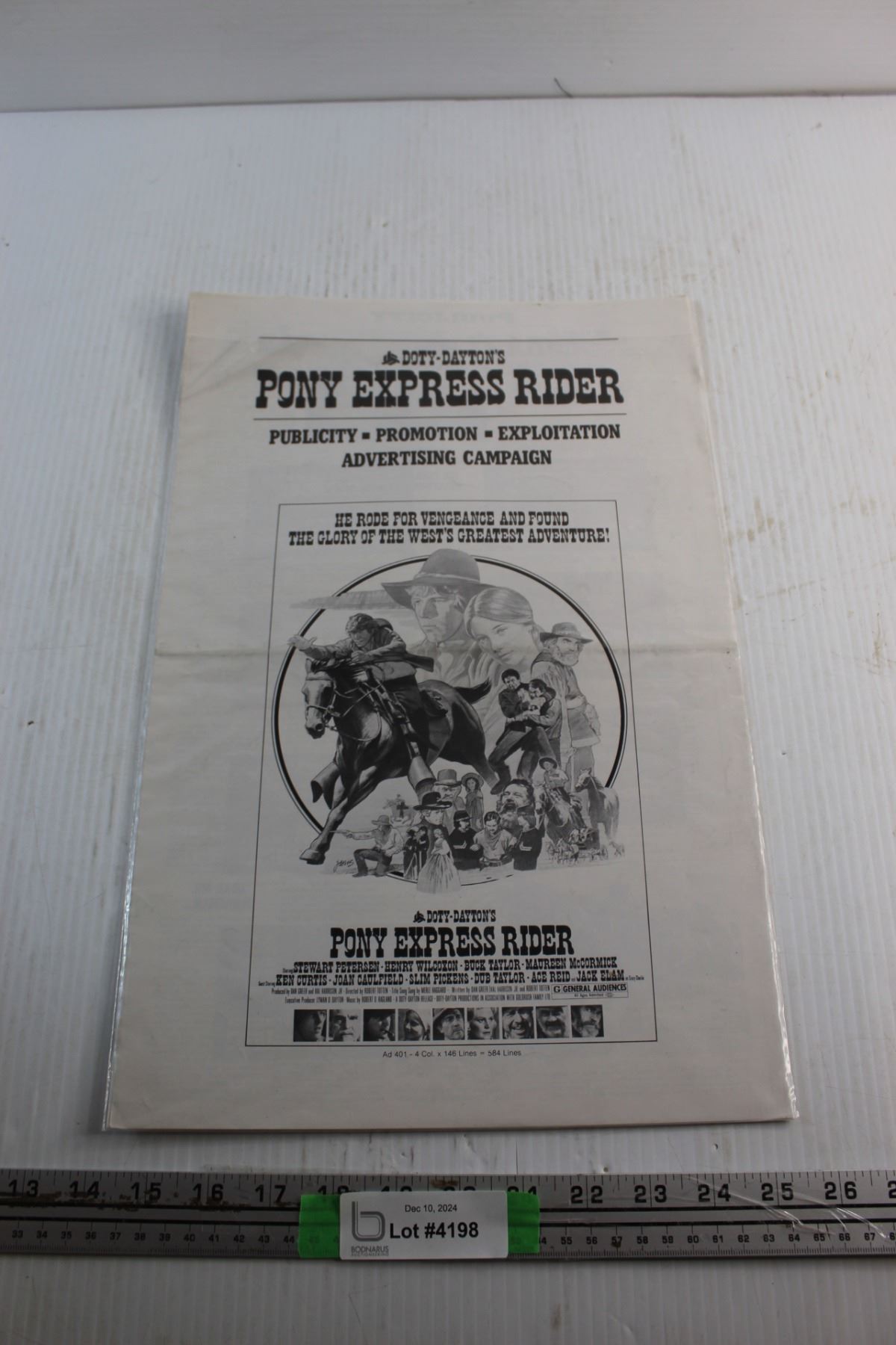 Wanted Pony Express Riders Pony Express Rider Advertising Campaign Booklet - Bodnarus Auctioneering