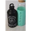 Image 2 : Glass Mason Jar 22 Oz., (2) Water Bottles