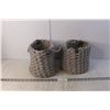 Image 1 : (2) Rope Baskets 8" Tall x 9" Wide