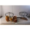 Image 1 : (2) Plant Holders, Garden Shears, Ceramic Pots