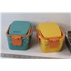 Image 2 : (3) Plastic Metal Food Containers