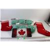 Image 1 : Paper Shred, (2) Christmas Stockings, Canadian Sign - 12" x 6"