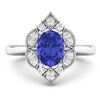 Image 3 : 14KT White Gold 1.09ctw Tanzanite and Diamond Ring