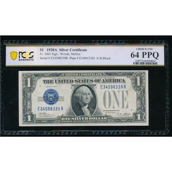 1928A $1 Silver Certificate PCGS 64PPQ