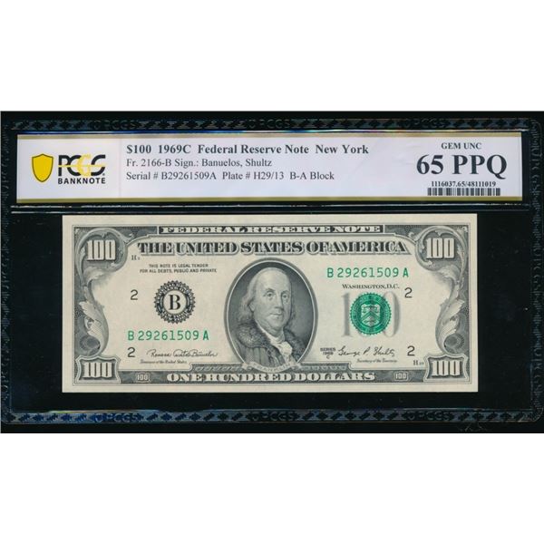 1969C $100 New York FRN PCGS 65PPQ