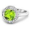 Image 2 : 14KT White Gold 2.02ctw Peridot and Diamond Ring