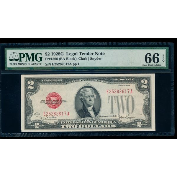 1928G $2 Legal Tender Note PMG 66EPQ