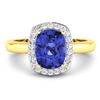 Image 3 : 14KT Yellow Gold 2.02ctw Tanzanite and Diamond Ring
