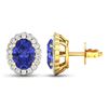 Image 4 : 14KT Yellow Gold 1.24ctw Tanzanite and Diamond Earrings