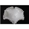 Image 2 : Fenton Milk Glass Ruffled Hobnail Candy Dish - 8" x 3.5"