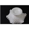 Image 3 : Fenton Milk Glass Ruffled Hobnail Candy Dish - 8" x 3.5"
