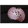 Image 4 : Fenton Cranberry Opalescent Coin Dot Art Glass Basket - 7.5" x 7.5" x 9"