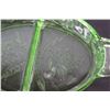 Image 3 : Uranium Green Depression Glass Floral Poinsettia Relish Dish