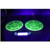 Image 1 : (2) Uranium Cameo Ballerina Glass Saucers