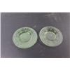 Image 2 : (2) Uranium Cameo Ballerina Glass Saucers