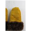 Image 2 : Suede/Fur Winter Mitts - Size L