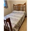 Image 1 : Antique Mission Oak Bed - Complete (see Description)-Bedding and NEW Mattress - 48" x 72" Long