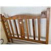 Image 2 : Antique Mission Oak Bed - Complete (see Description)-Bedding and NEW Mattress - 48" x 72" Long