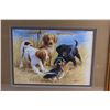 Image 2 : Framed Puppies Art Print 21'' x 19''