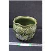 Image 1 : "New Shell" Green Glaze Pottery Majolica Jardiniere Pot - 6" x 7" - Some Wear as Pictured