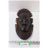 Image 1 : Benin West African Wood Carved Mask - Wall Decor - 15" x 7.5"