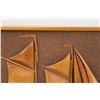 Image 2 : Nova Scotia Folk Art 3D Carved Ship Picture - 16" x 12" - One Flag is Slightly Damaged, as Pictured
