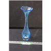 Image 1 : Vintage Swedish Blue Art Glass Vase - 12" Tall