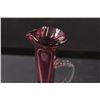 Image 2 : Vintage Cranberry Art Glass Pitcher - 8" x 4"