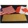 Image 5 : Vintage Agricultural Fair Photo(Glass Broken) - 19" x 7", Hand Canadian and American Flags