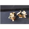 Image 2 : (2) Vintage Ceramic Salt & Pepper Shakers: Squirrel & Flowers w/Bee